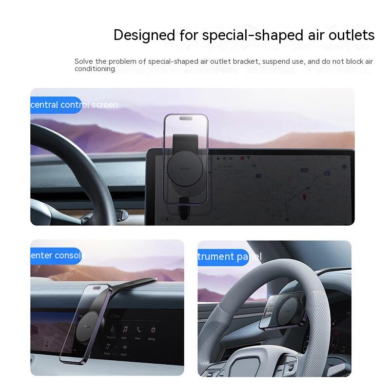 Magnetic Bendable Car Phone Holder With 15W Wireless Charging