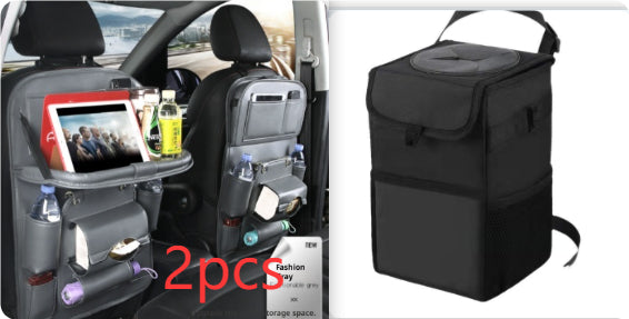 PU Leather Car Seat Back Storage Bag With Multiple Pockets