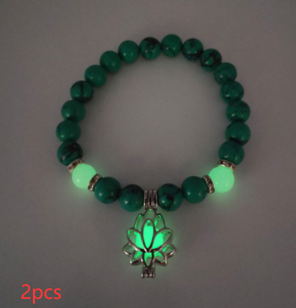 Luminous Lotus Natural Stone Bracelet That Glows in the Dark