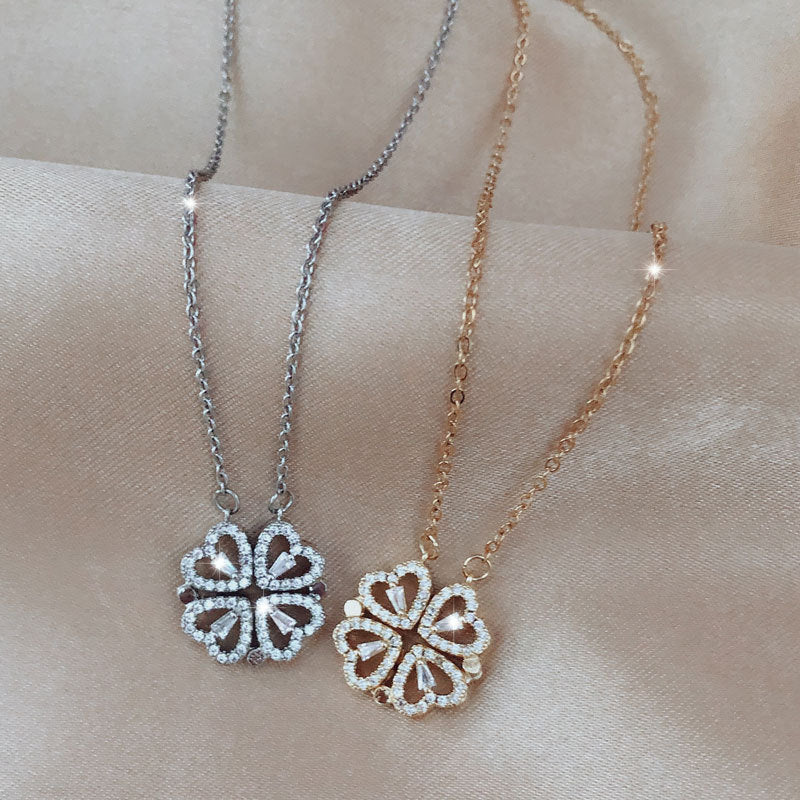 Detachable Four-Leaf Clover Necklace for Women, Multi-Wear Style