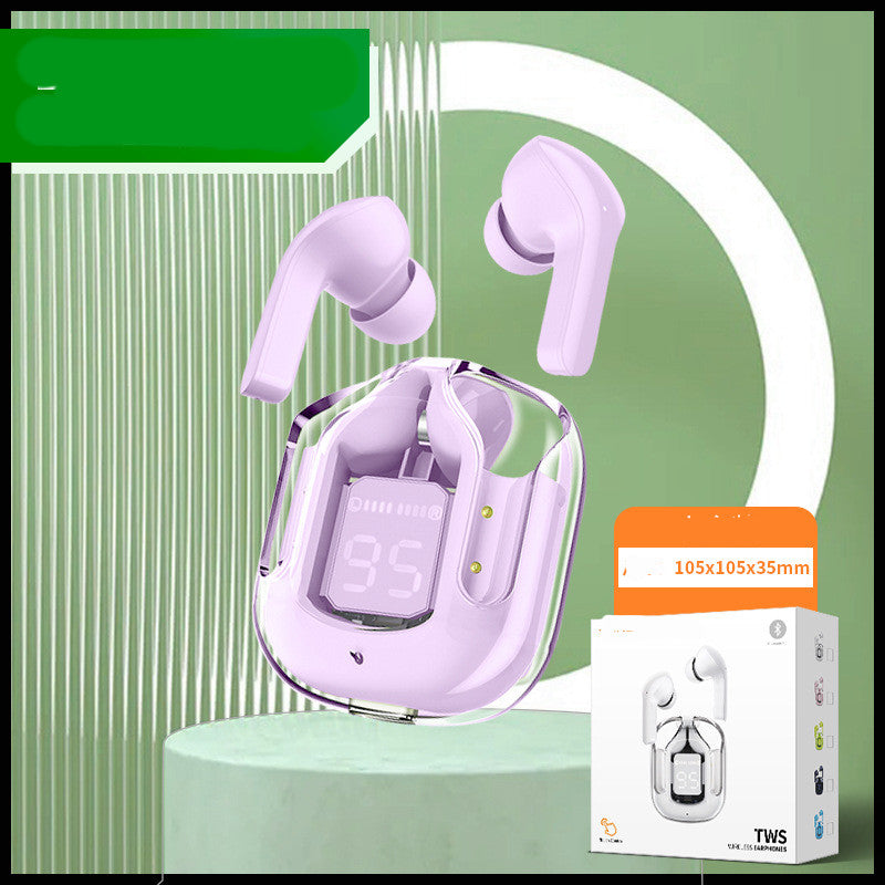 Mini Transparent Wireless Earbuds With LED Power Display