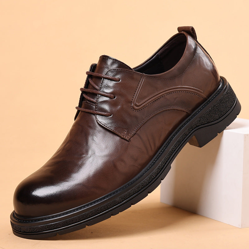 Men's Genuine Leather Thick-Soled Casual Business Shoes