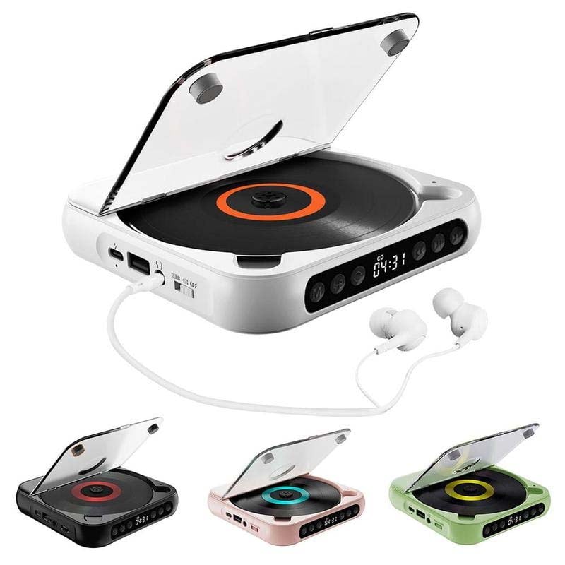 Portable Bluetooth CD Player with Hi-Fi Sound and USB-C Charging