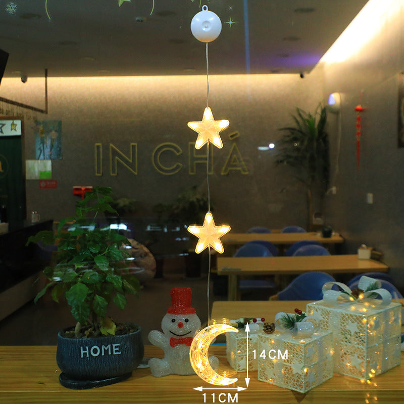 3 Piece LED Christmas Window Hanging Lights with Suction Cup