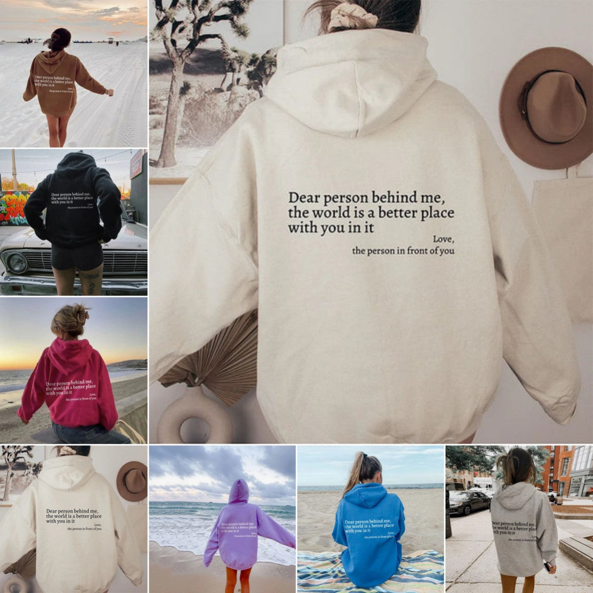Women's Kindness Slogan Hoodie, Long Sleeve Sweatshirt in Many Colours