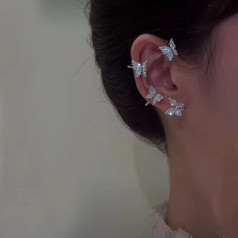 Butterfly Ear Clip and Ear Hook Earrings, Fashion Jewellery