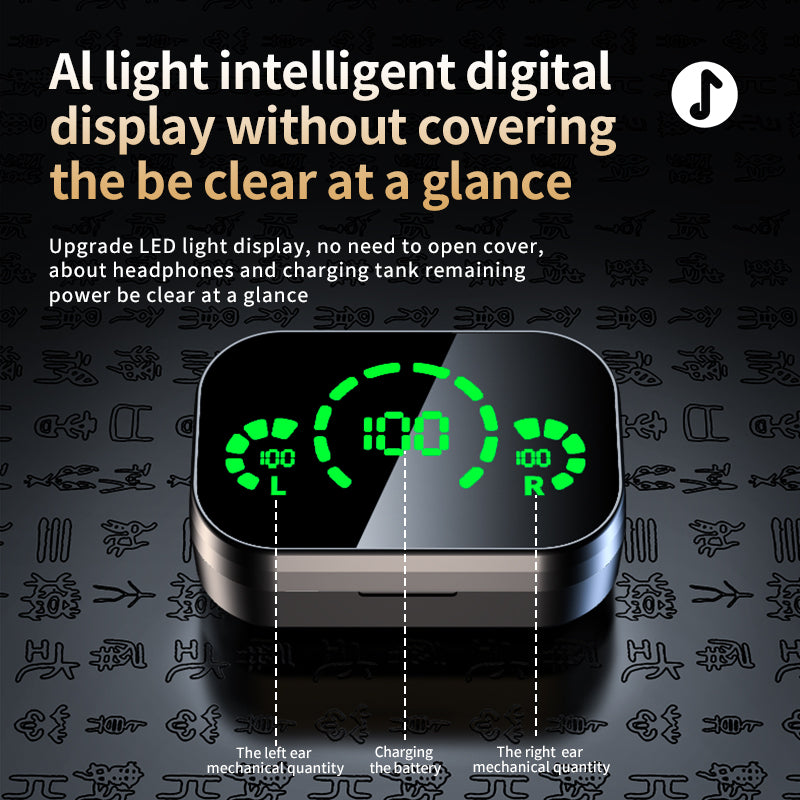 Wireless Bluetooth TWS Earbuds With LED Display And Charging Case