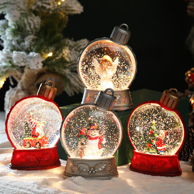 Luminous Flat LED Christmas Scene Decoration Santa Snowman Angel
