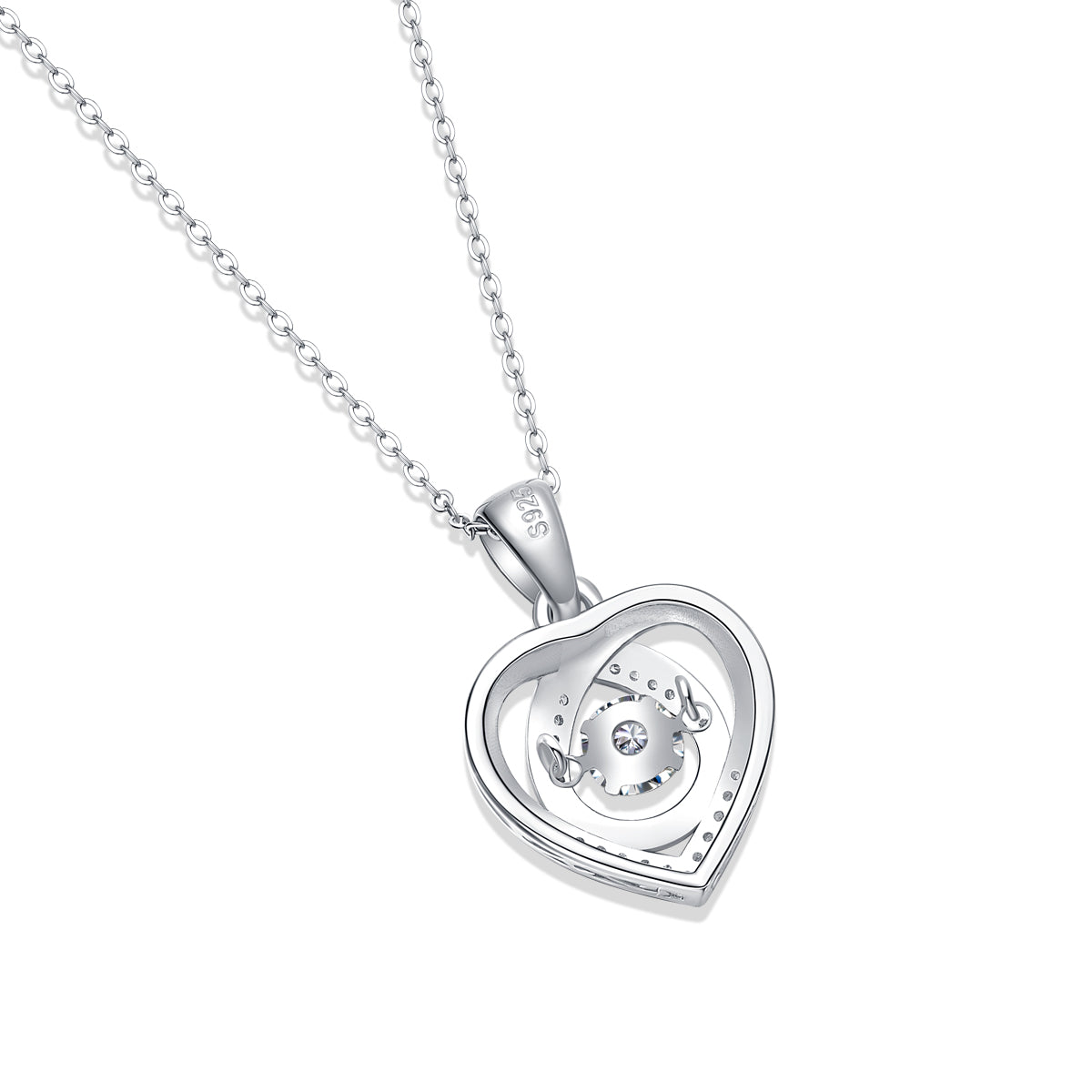 Luxury Heart Pendant Necklace Set with Moissanite Diamond
