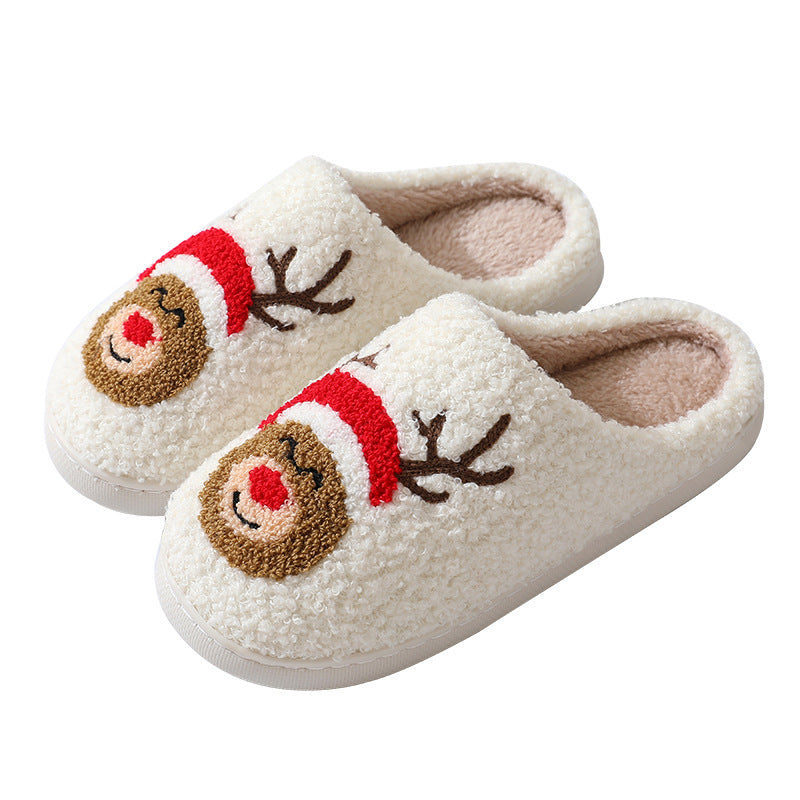 Cartoon Christmas Cotton Slippers for Women and Men