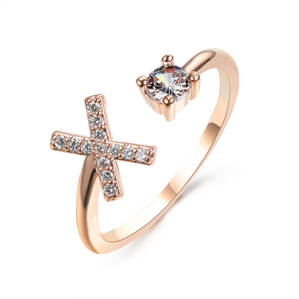 Adjustable Initial Letter Ring In Gold, Silver Or Rose Gold