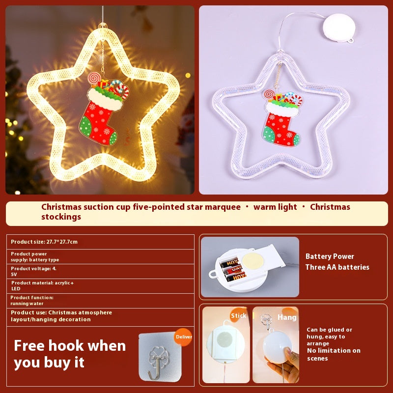 Christmas LED Hanging Pendant Lights with Battery Operation
