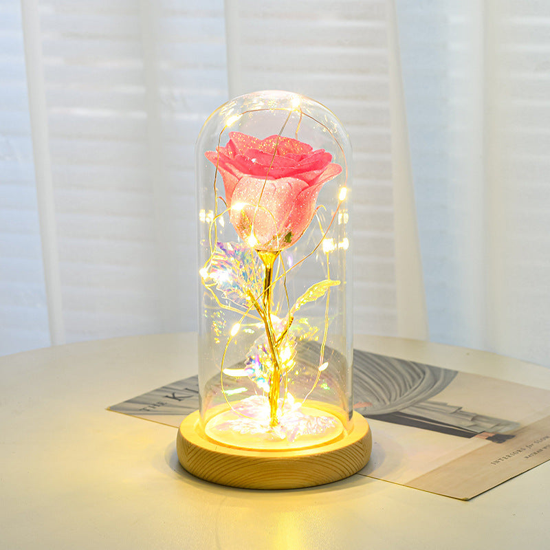 Eternal Rose LED Light In Glass Dome, Romantic Valentine's Gift