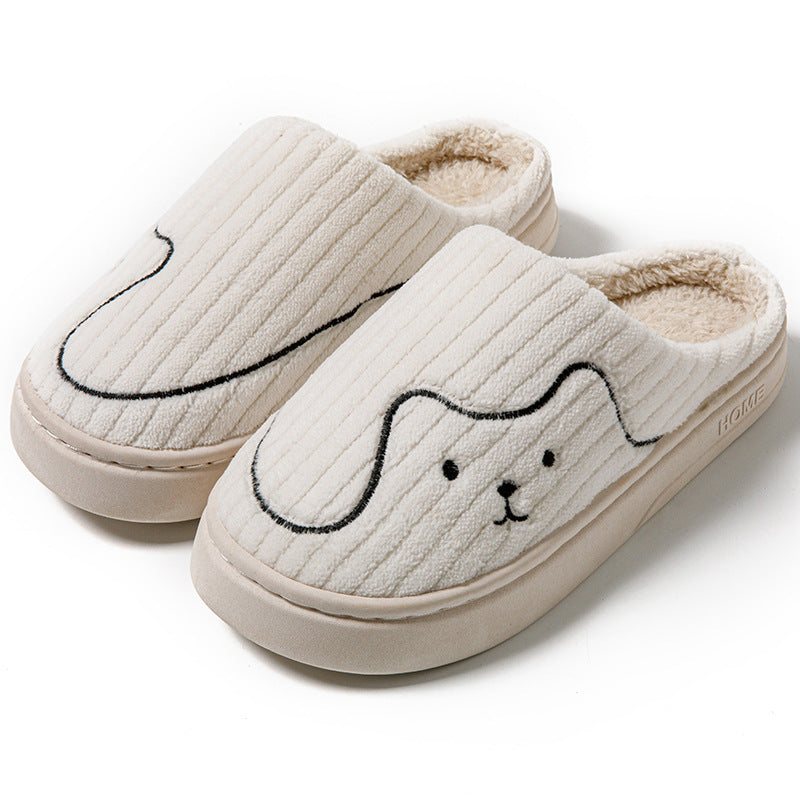 Striped Cat Slippers for Couples, Non-Slip and Warm for Winter