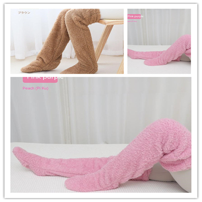 Over Knee Fuzzy Long Socks For Winter Home And Sleeping