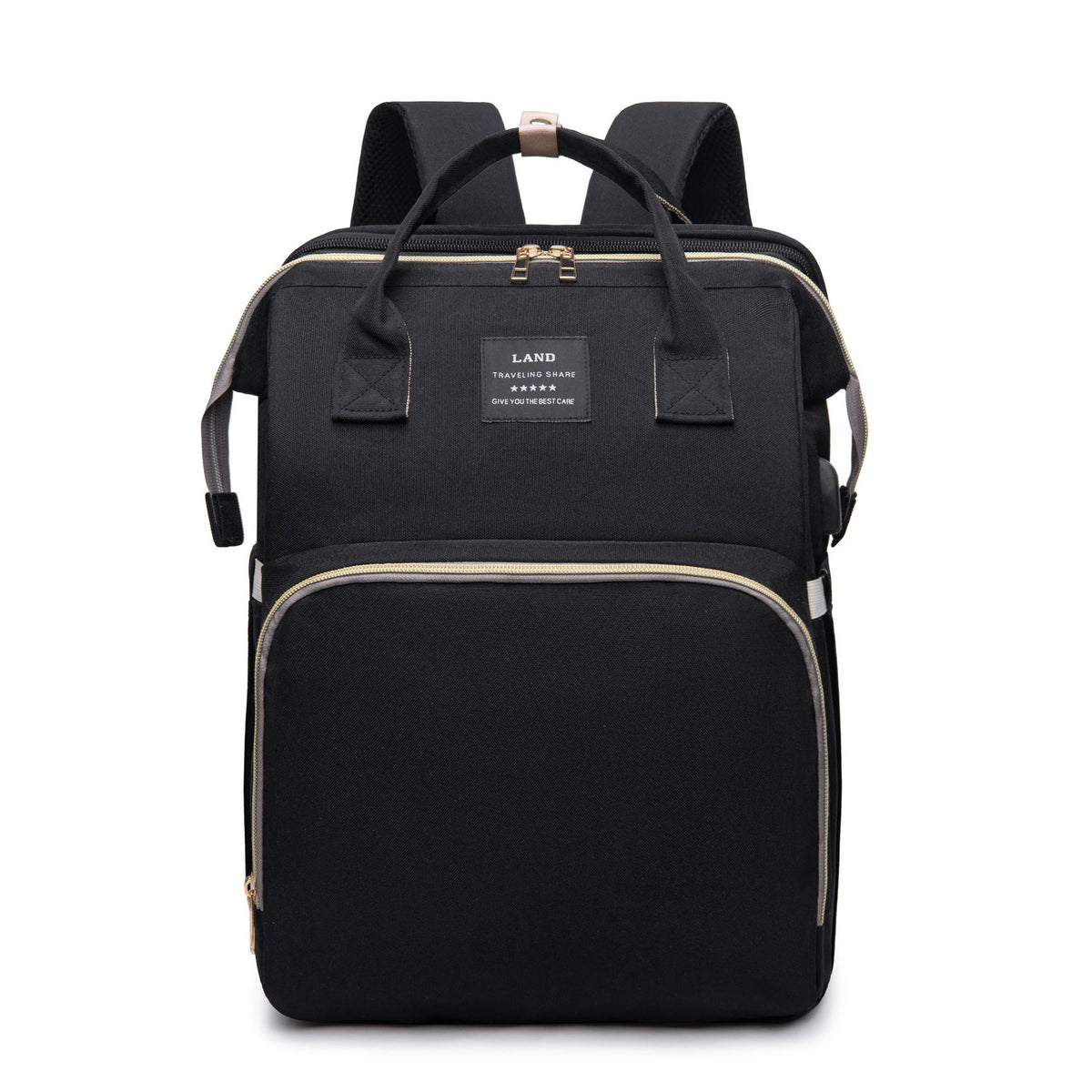 Large-Capacity Baby Changing Backpack with Insulated Milk Bag
