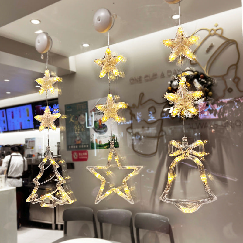 3 Piece LED Christmas Window Hanging Lights with Suction Cup