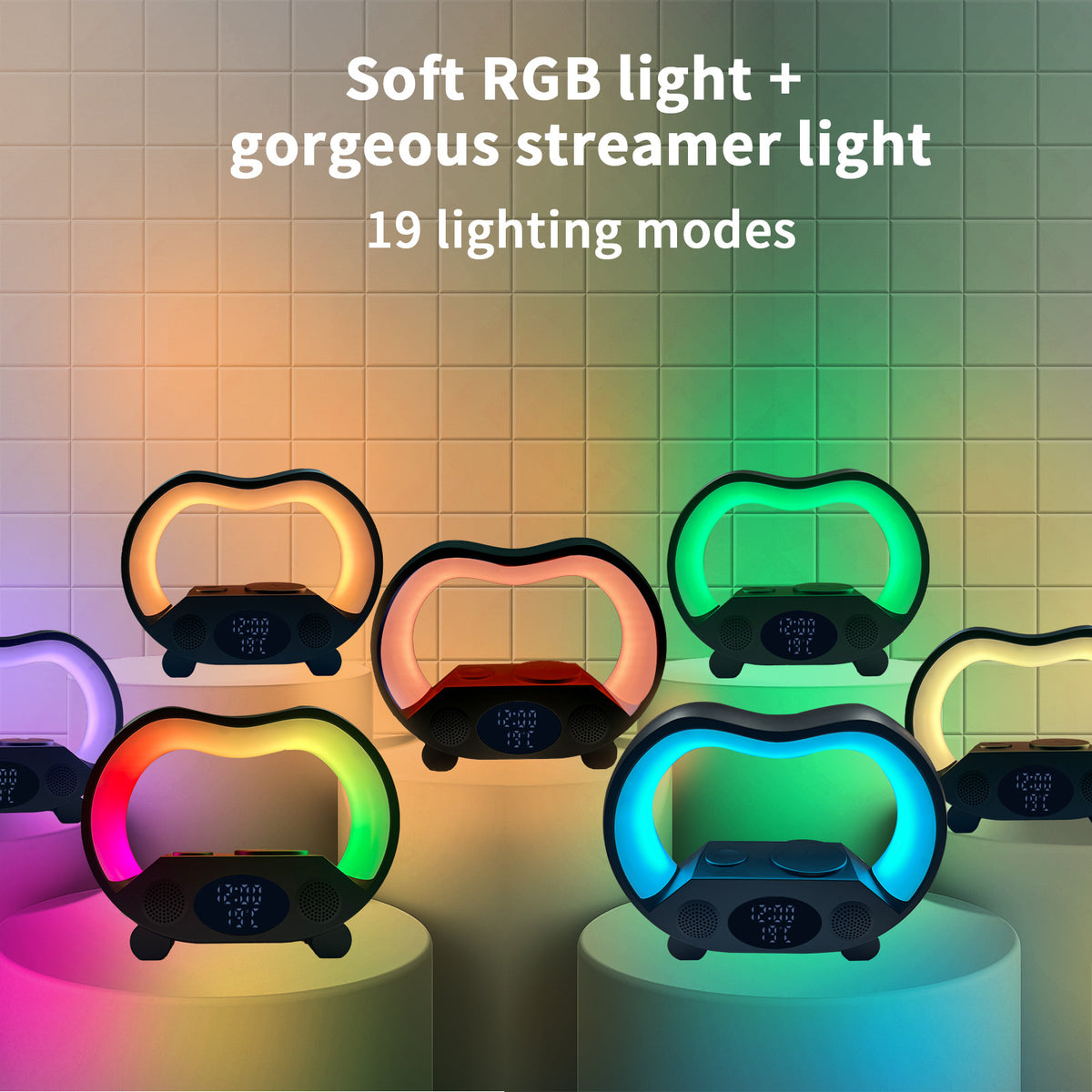 6 In 1 LED Table Lamp With Wireless Charger And Bluetooth Speaker