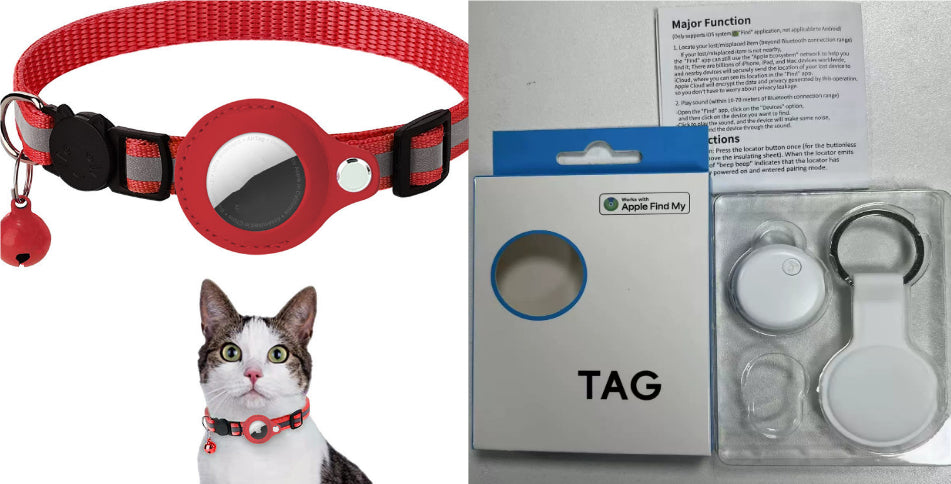 Reflective Pet Collar with Waterproof Tracker Holder Case in 16 Styles