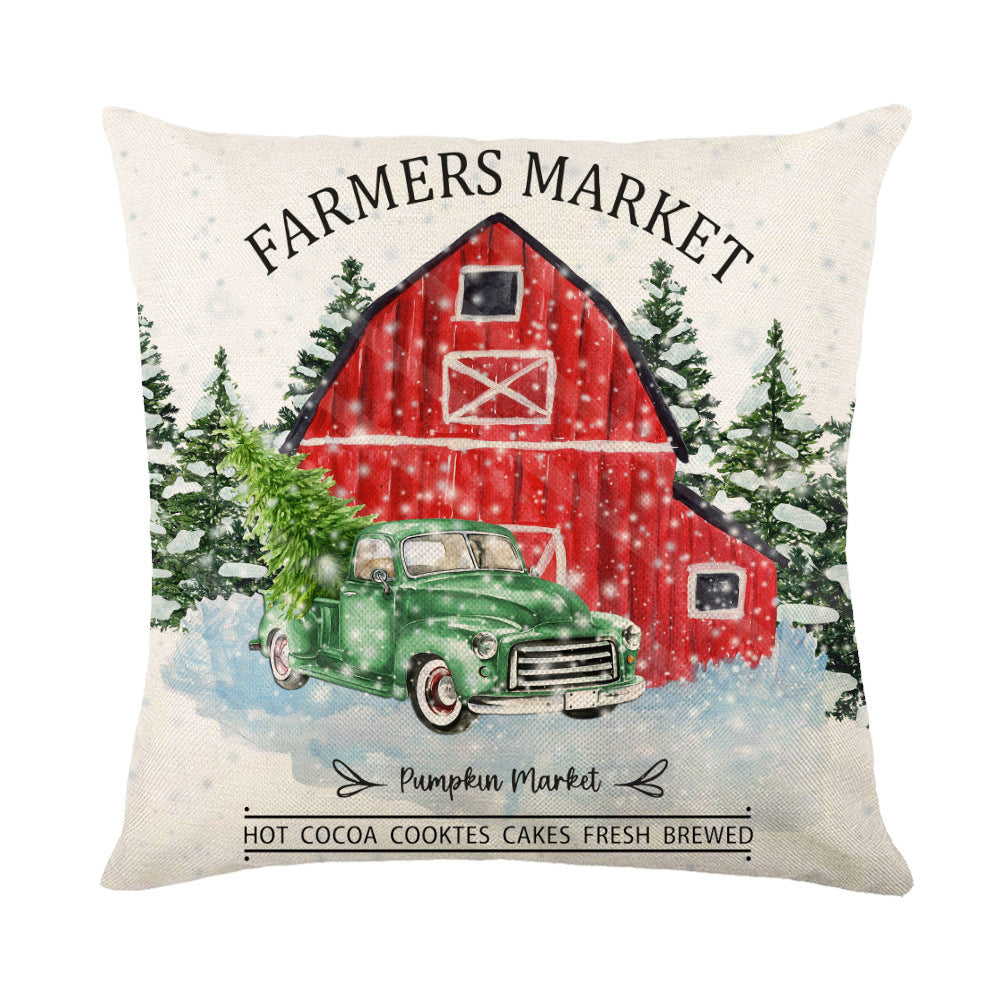Christmas Pillow Covers for Sofa Square Throw Snow Stamping