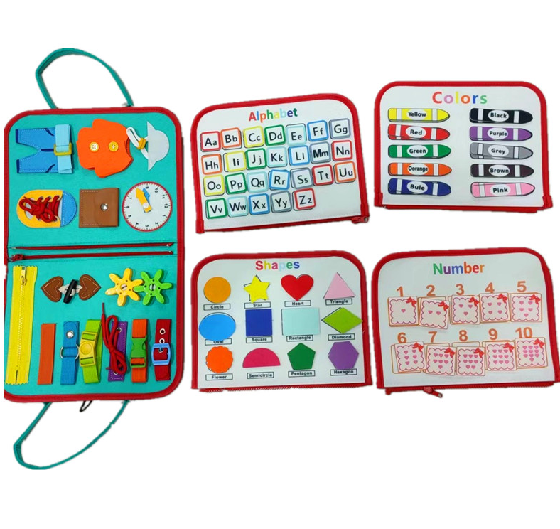 Felt Busy Book for Toddlers, Dressing and Buttoning Learning Board