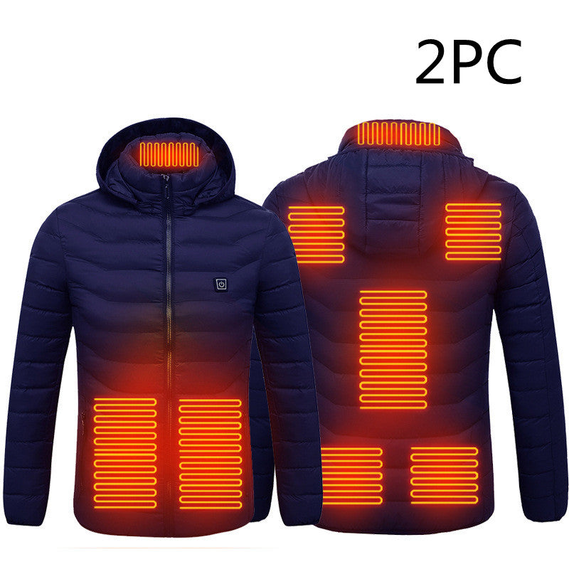 Men's 8-Zone Heated Jacket, Lightweight Stand Collar Hooded