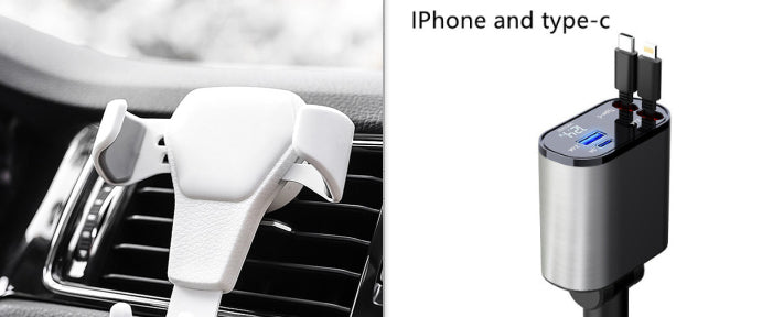 Metal 100W Car Charger With USB and Type-C Fast Charging