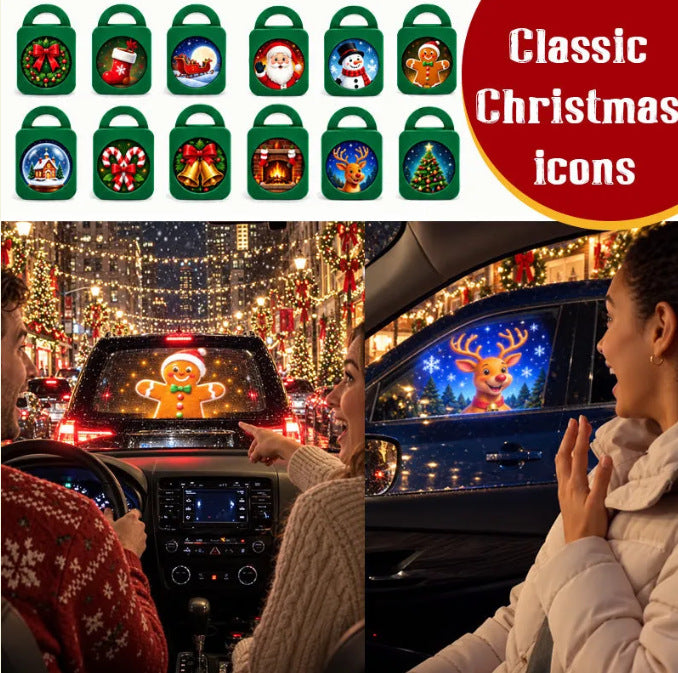 Merry Christmas Car Projector Light with Festive Patterns