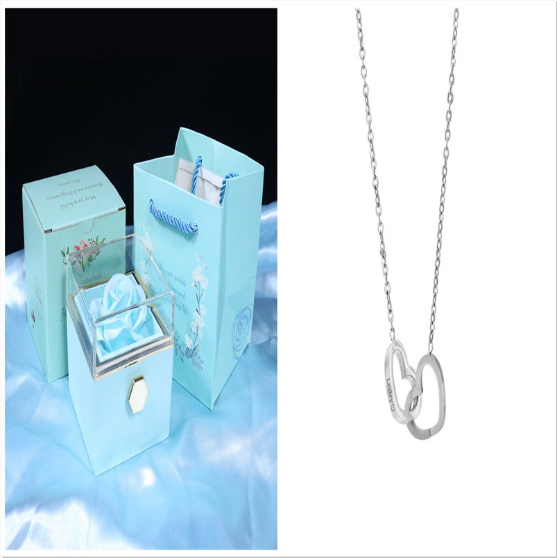 Rotating Soap Rose Gift Box, Romantic Jewellery Packaging