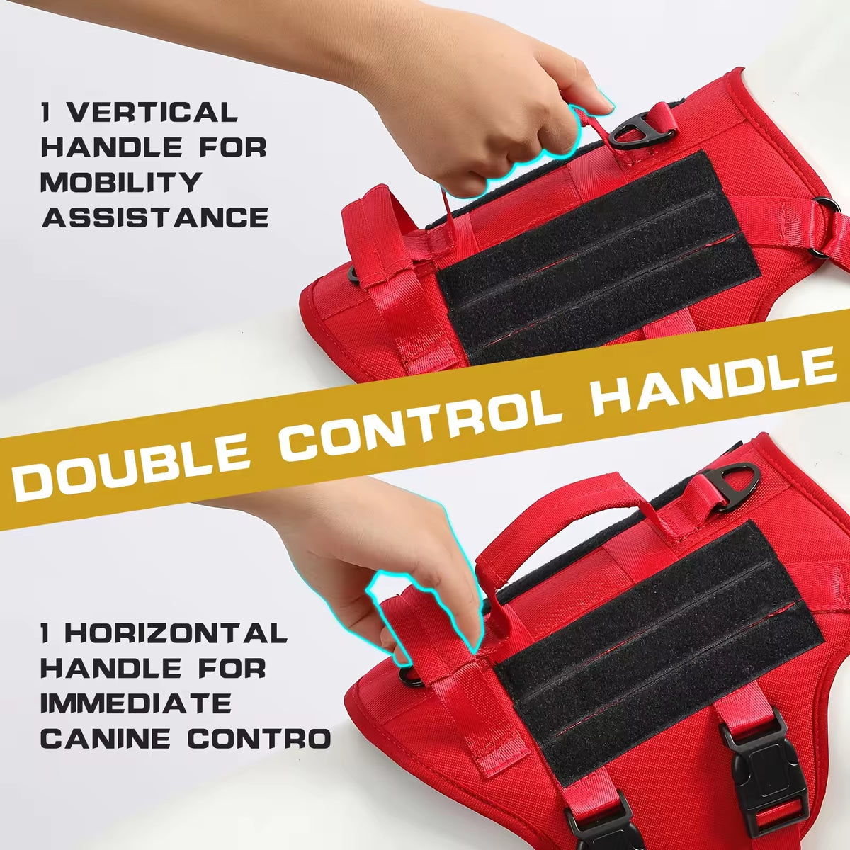 Adjustable No-Pull Dog Harness, Reflective Tactical Nylon