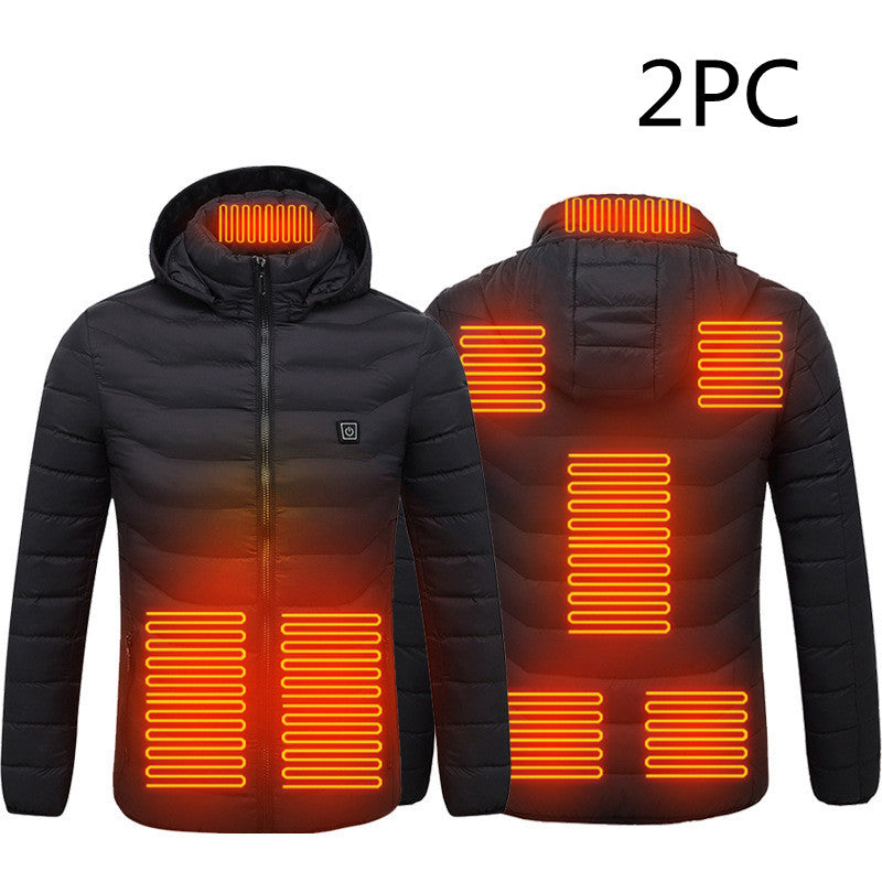 Men's 8-Zone Heated Jacket, Lightweight Stand Collar Hooded