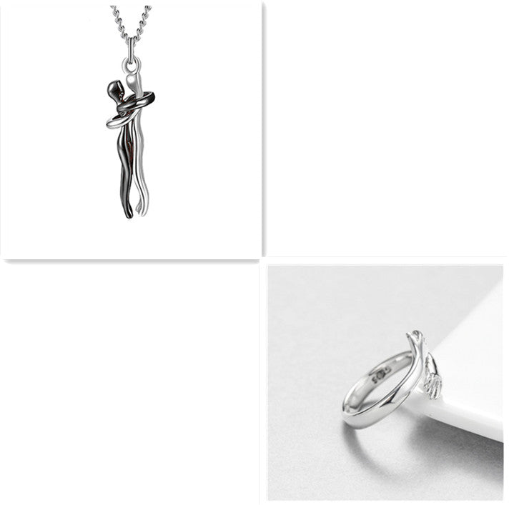 Love Hug Necklace For Couples, Simple Clavicle Chain Gift