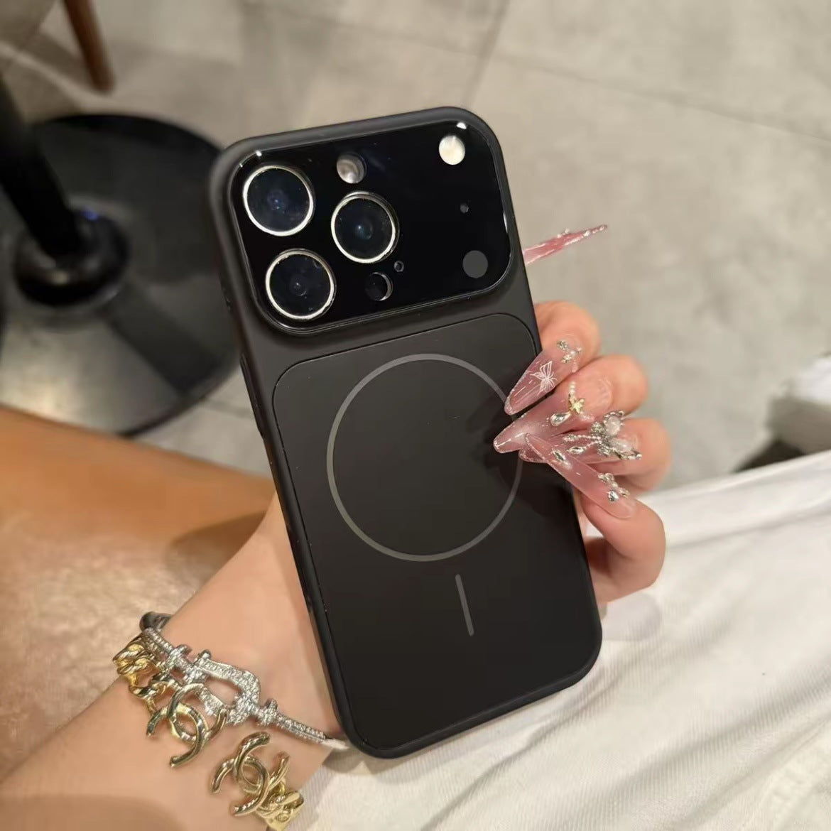 Magnetic Frosted Phone Case With All-Round Cover, Solid Colours