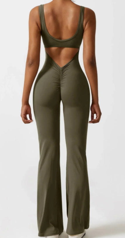 Women's Tight Yoga Bodysuit with Hollow Seamless Design, XS to XL