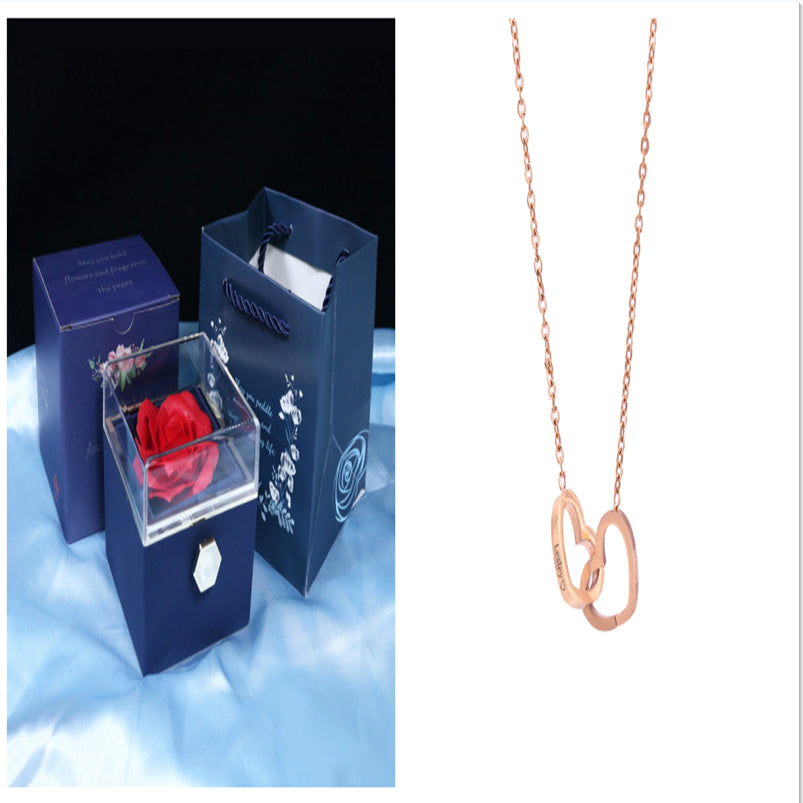 Rotating Soap Rose Gift Box, Romantic Jewellery Packaging