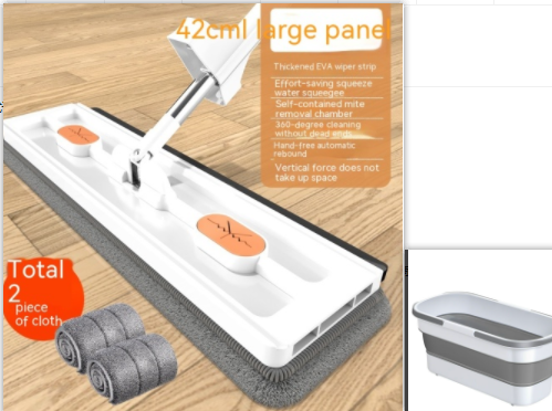 Large Flat Mop with 360 Degree Rotation for All Floor Types