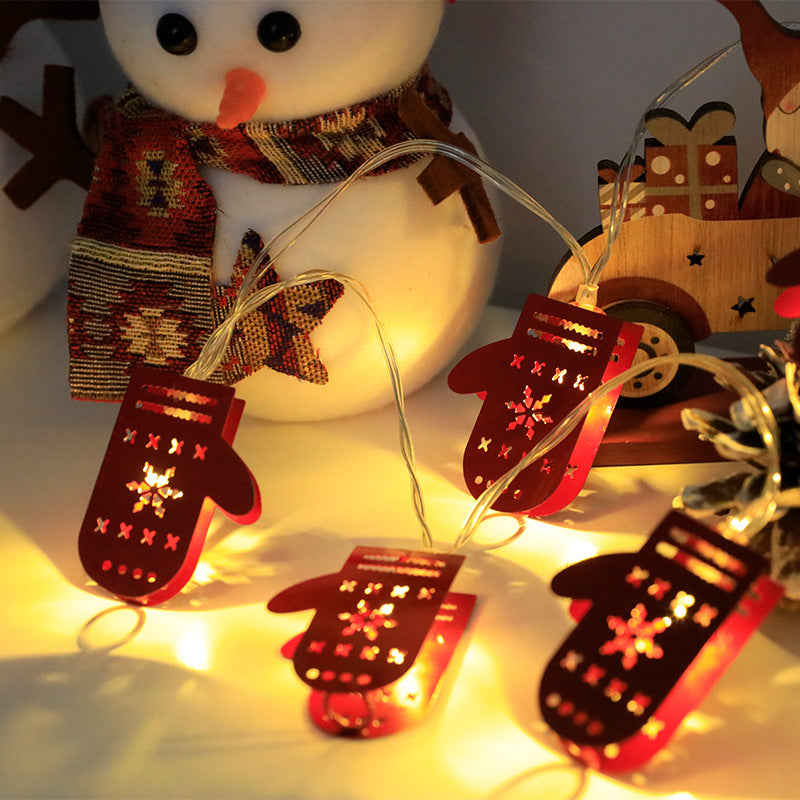 Christmas LED String Lights with Santa Elk and Snowman Shapes