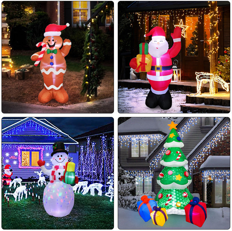 Outdoor Christmas LED Inflatable Santa Snowman Garden Decoration