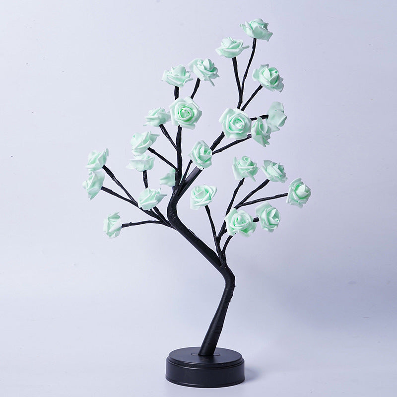 USB Rose Table Lamp with Fairy Lights for Romantic Home Decor