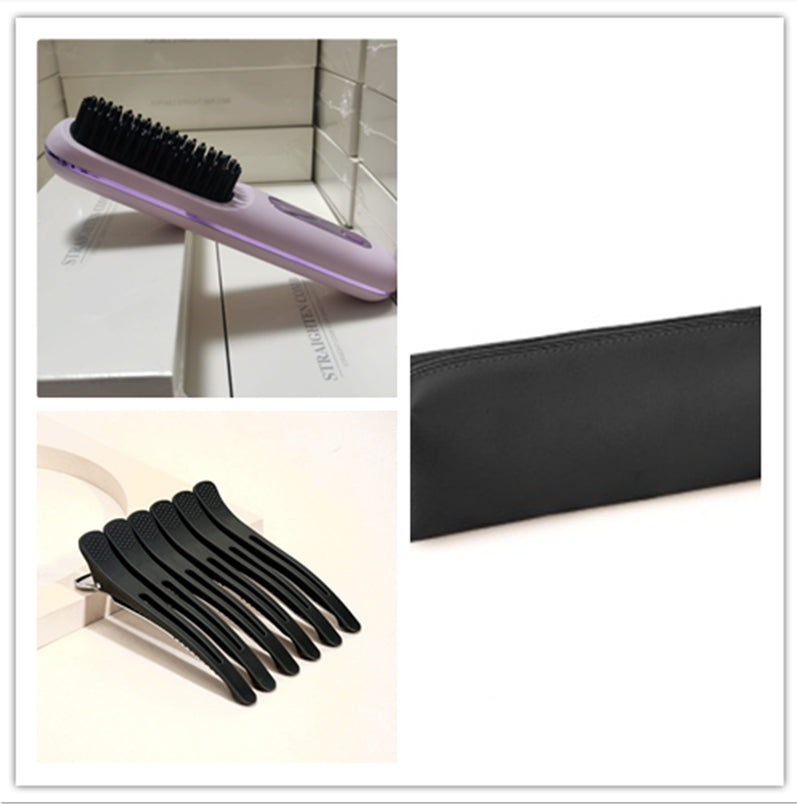2-in-1 Cordless Hair Straightener Brush, USB Rechargeable