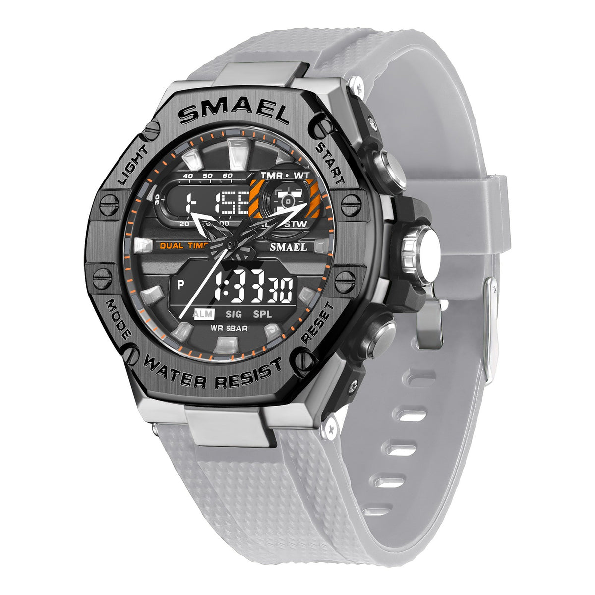 Men's Digital Alloy Electronic Watch with Sporty Style and Clear Display