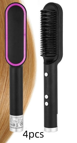 2 In 1 Hair Straightener Comb With Negative Ion And Curling