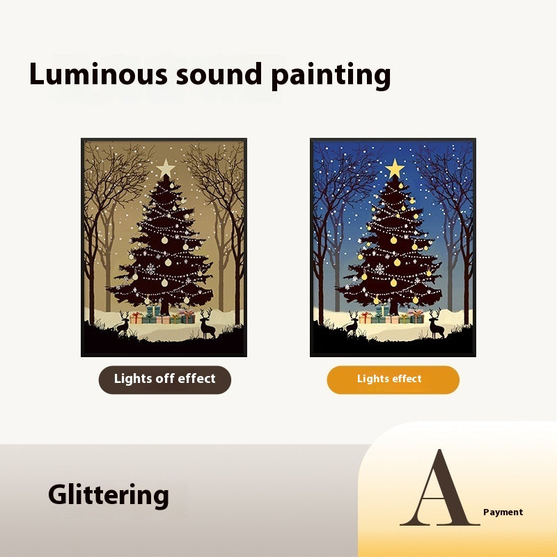 Luminous Christmas Tree Painting Bluetooth Speaker for Desks
