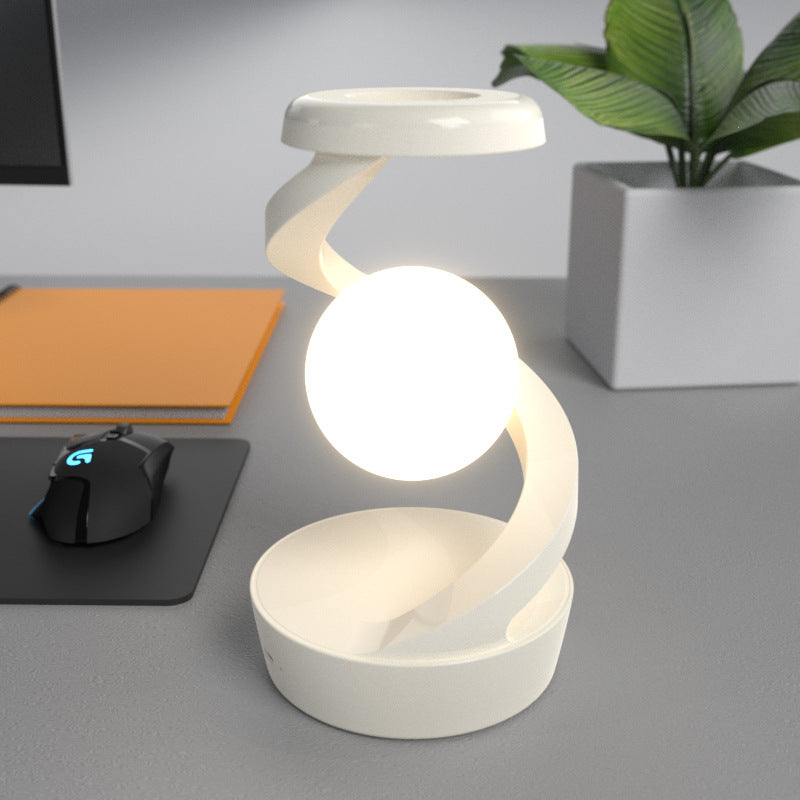 Rotating Moon Desk Lamp With Wireless Phone Charging And Touch