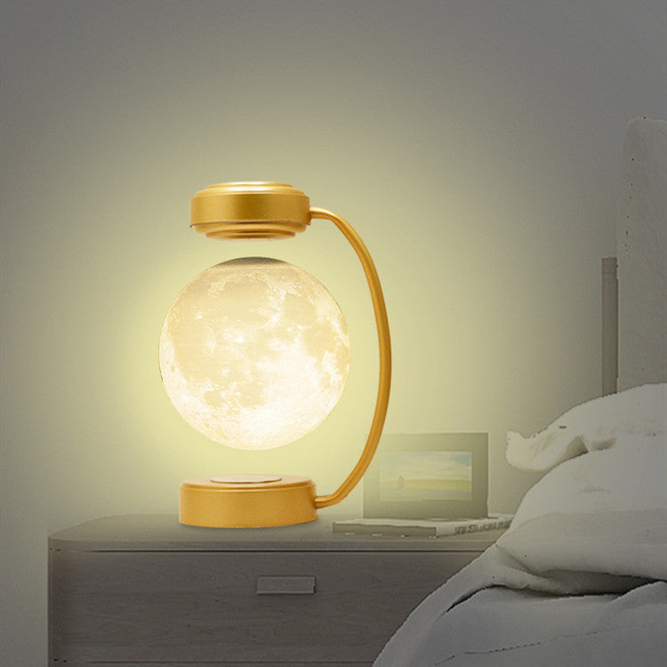 3D Magnetic Levitating Moon Lamp With Rotating Floating Ball