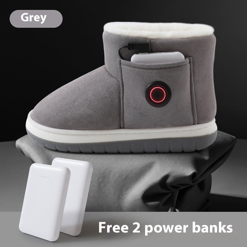 Rechargeable Electric Heated Slippers, Winter Foot Warmers