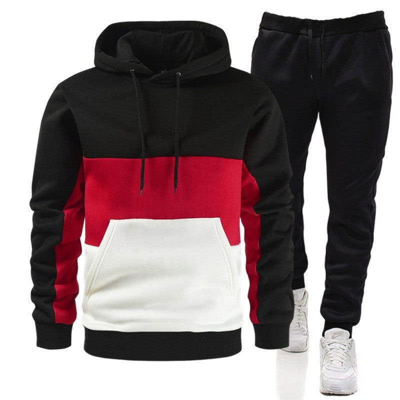 Men's Loose Long-Sleeve Leisure Loungewear Set with Trousers