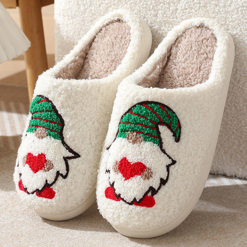 Cute Cartoon Santa Claus Slippers for Couples Indoor Wear