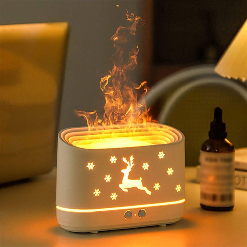 Elk Flame Effect Diffuser Lamp for Cosy Christmas Atmosphere