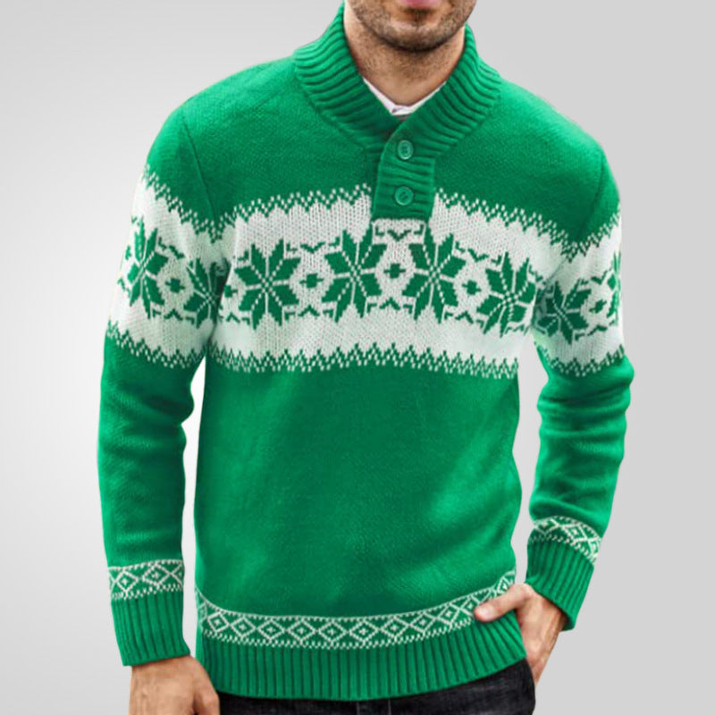 Men's Long Sleeved Christmas Pullover Sweater for Winter